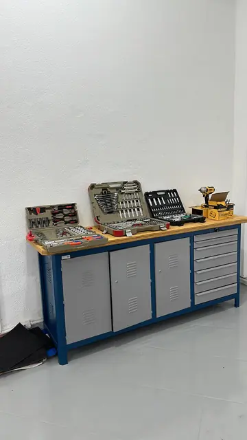 Bancada de ferramentas da oficina Guerra Auto Center